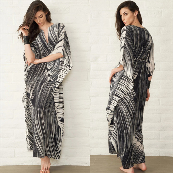 Dame moderigtig kaftan med unikt grafisk mønster Stilla