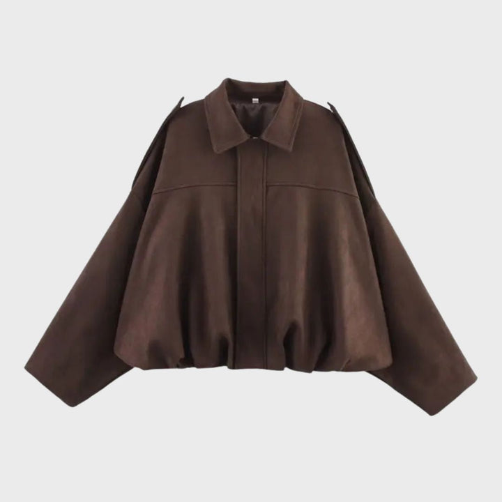 Stilla | Syntetisk Oversized Varm Læderjakke