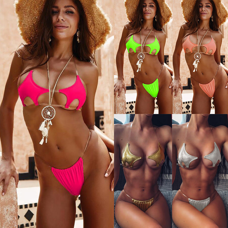 Dame Cut-Out Bikini med transparente stropper Skovae