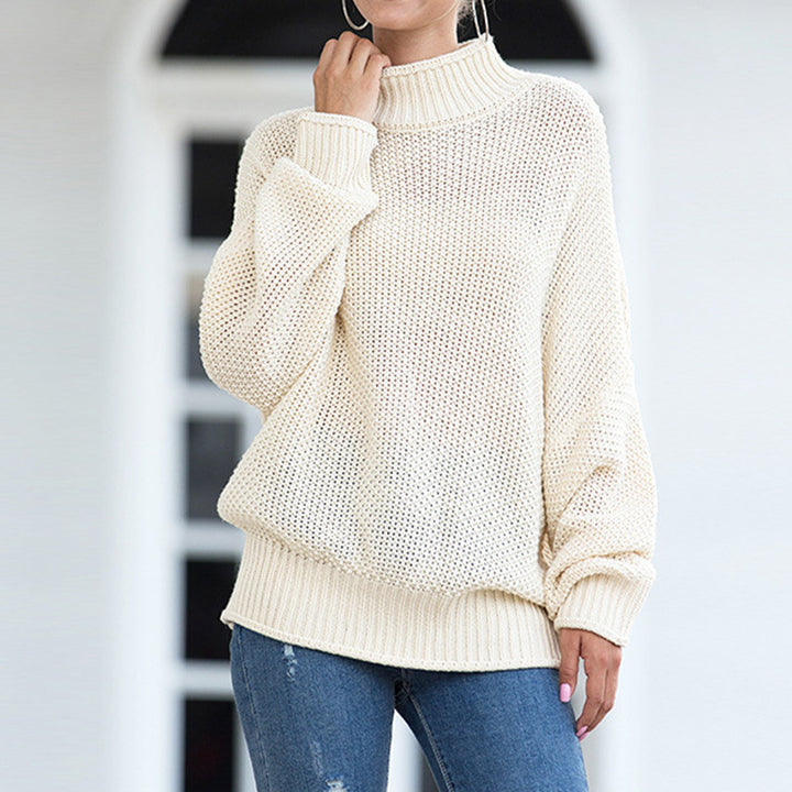 Damer chunky strik sweater med høj krave og brede ærmer Stilla