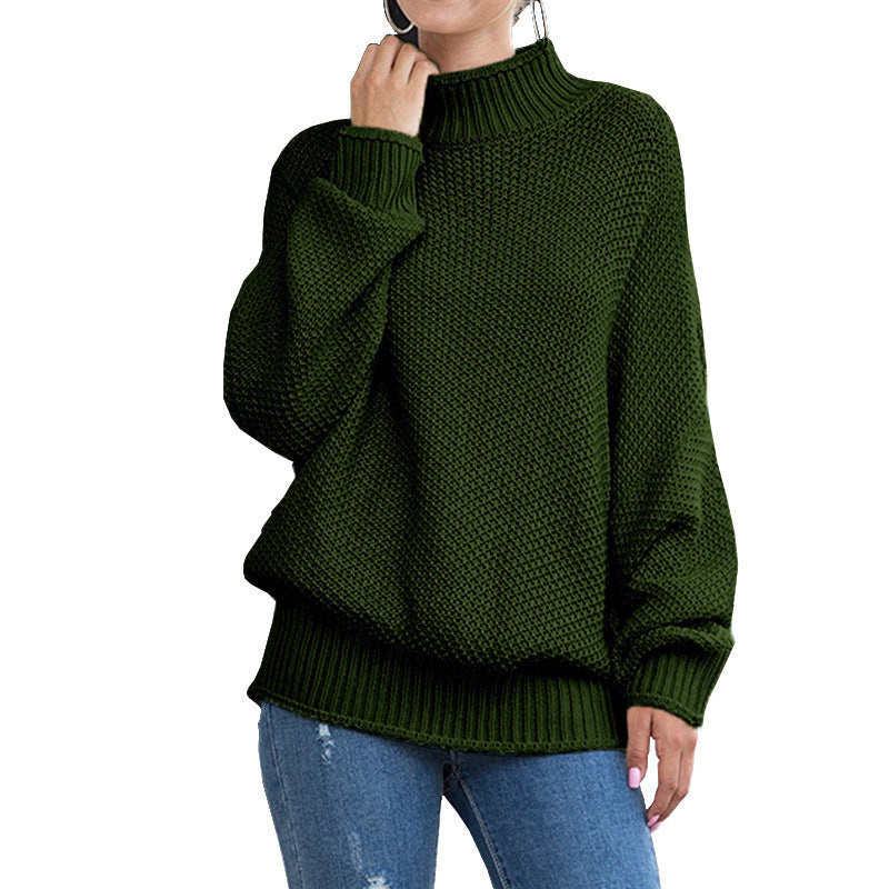 Damer chunky strik sweater med høj krave og brede ærmer Stilla