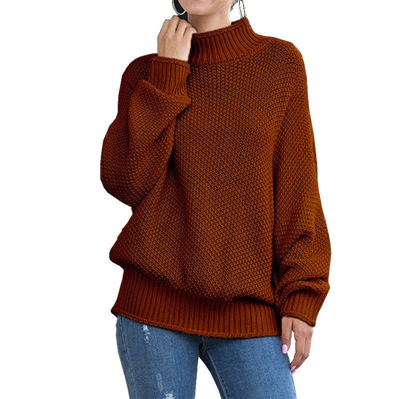 Damer chunky strik sweater med høj krave og brede ærmer Stilla