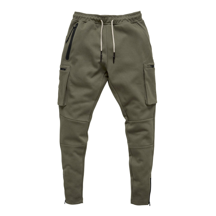 Herren Slim-Fit Cargo-Sweatpants med sidelomme med lynlåse Stilla