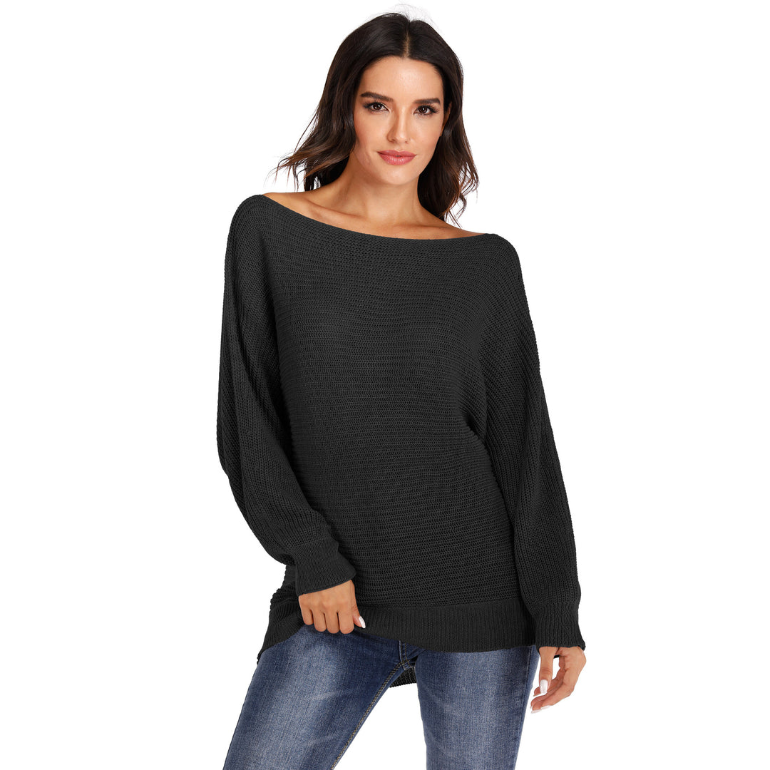 Damernas afslappede oversized sweater med åben skulder og struktureret masketype Stilla