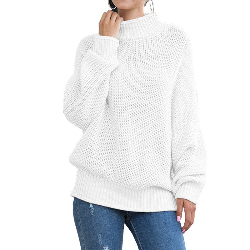 Damer chunky strik sweater med høj krave og brede ærmer Stilla
