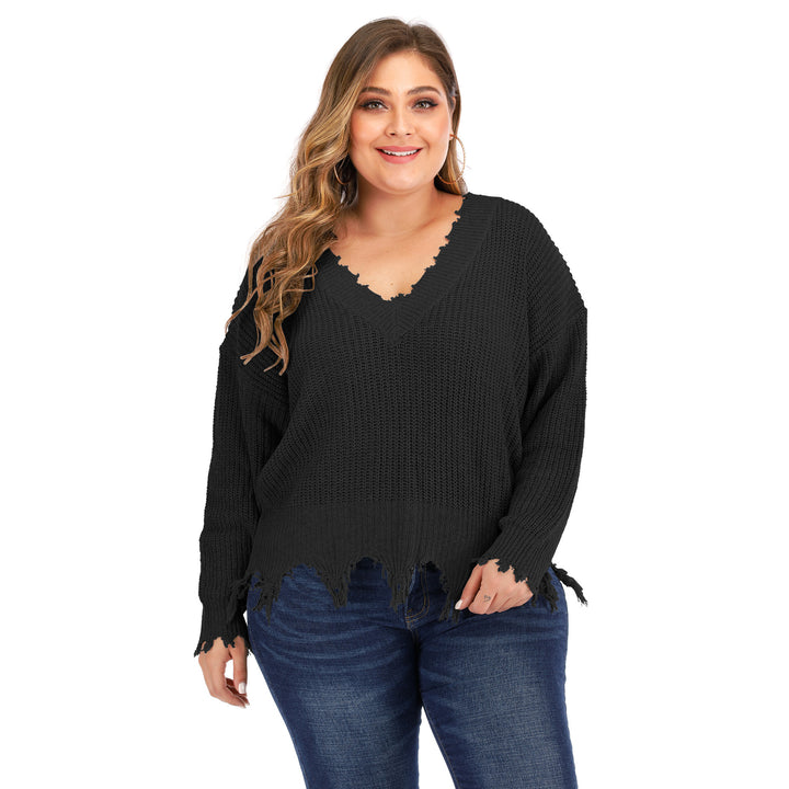 Dame Off-Shoulder Revnet Strikpullover Stilla