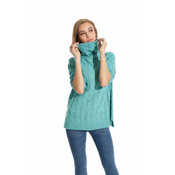 Dame sweater i afslappet kabelstrikdesign Stilla
