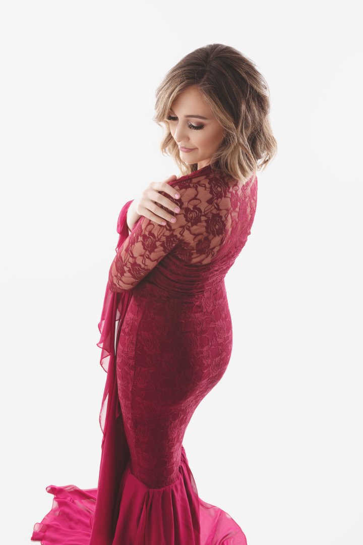 Dame Off-Shoulder Havfruekjole med Chiffonærmer Stilla