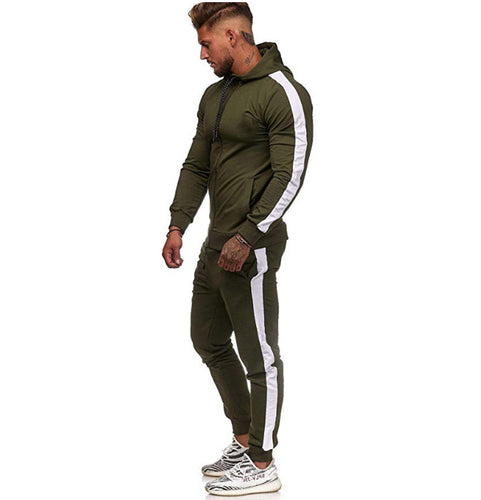 Herrer sporty fritidsdragt med moderne farveblokdesign og lommer Stilla