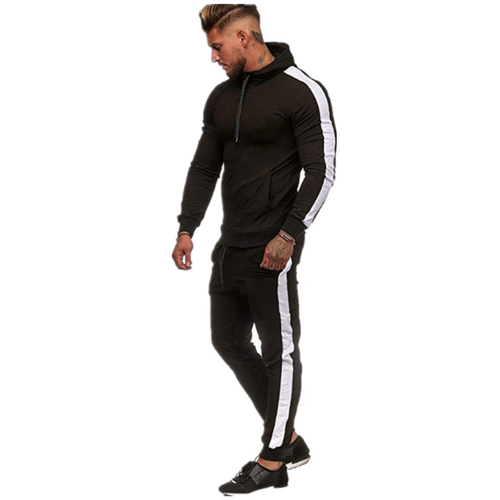 Herrer sporty fritidsdragt med moderne farveblokdesign og lommer Stilla