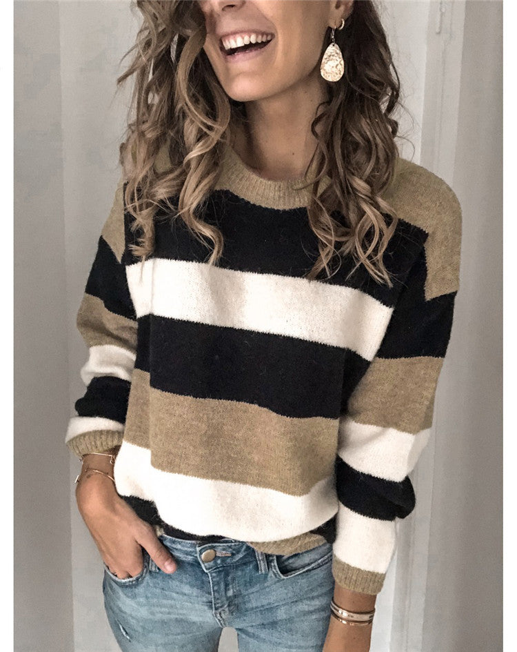 Dame stribet pullover med elegant snit og høj bærekomfort Stilla