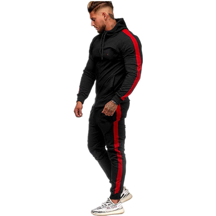 Herrer sporty fritidsdragt med moderne farveblokdesign og lommer Stilla
