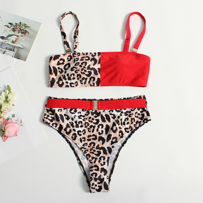 Dame bikini-sæt med moderne leopardprint og justerbare stropper Stilla