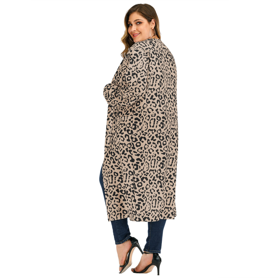 Dame lang Kimono med moderigtigt leopardmønster Stilla