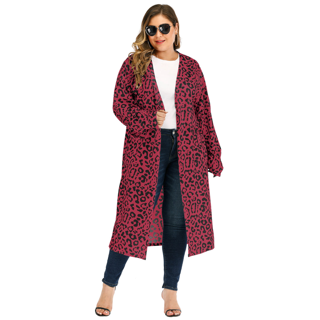 Dame lang Kimono med moderigtigt leopardmønster Stilla