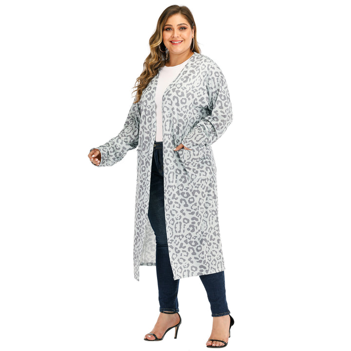 Dame lang Kimono med moderigtigt leopardmønster Stilla