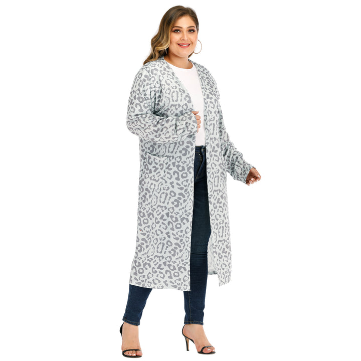 Dame lang Kimono med moderigtigt leopardmønster Stilla