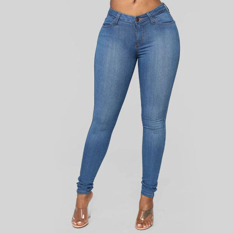 Dame figursytende skinny jeans med høj talje og komfortabel stræk Stilla