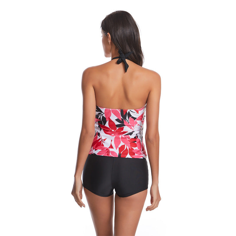 Dame Tankini-sæt med blomsterdesign og fashionable knude Stilla