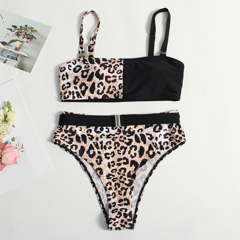 Dame bikini-sæt med moderne leopardprint og justerbare stropper Stilla
