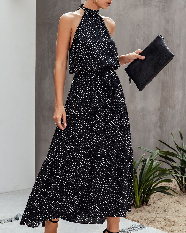Stilla | Halter Neck Rygfri Maxi Kjole