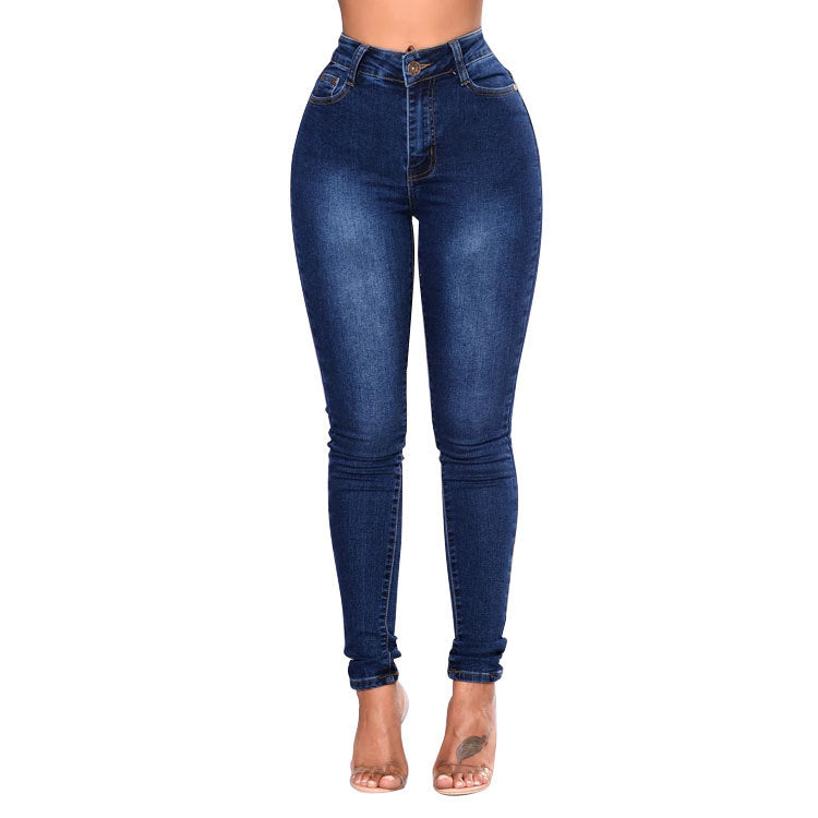 Dame figursytende skinny jeans med høj talje og komfortabel stræk Stilla