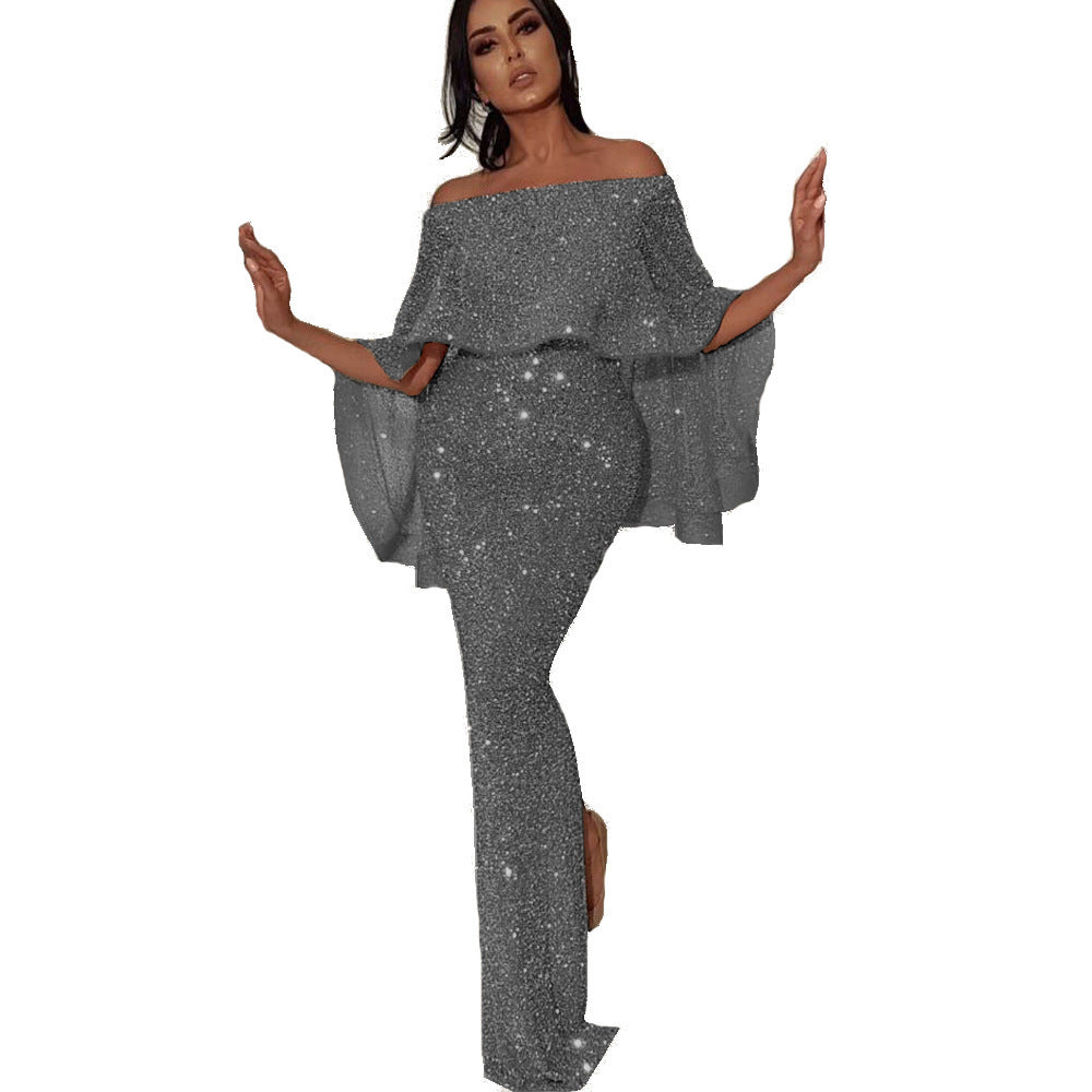 Dame Glamourøst Aftenset med off-shoulder top og bredt ben Stilla