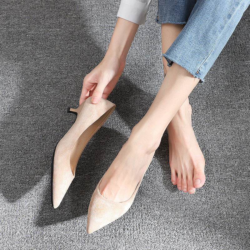 Kvinder Elegante Spidse Tå Kattehæl-Pumps Stilla