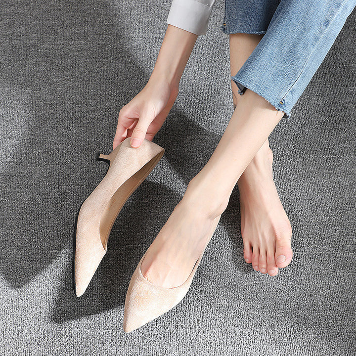 Kvinder Elegante Spidse Tå Kattehæl-Pumps Stilla