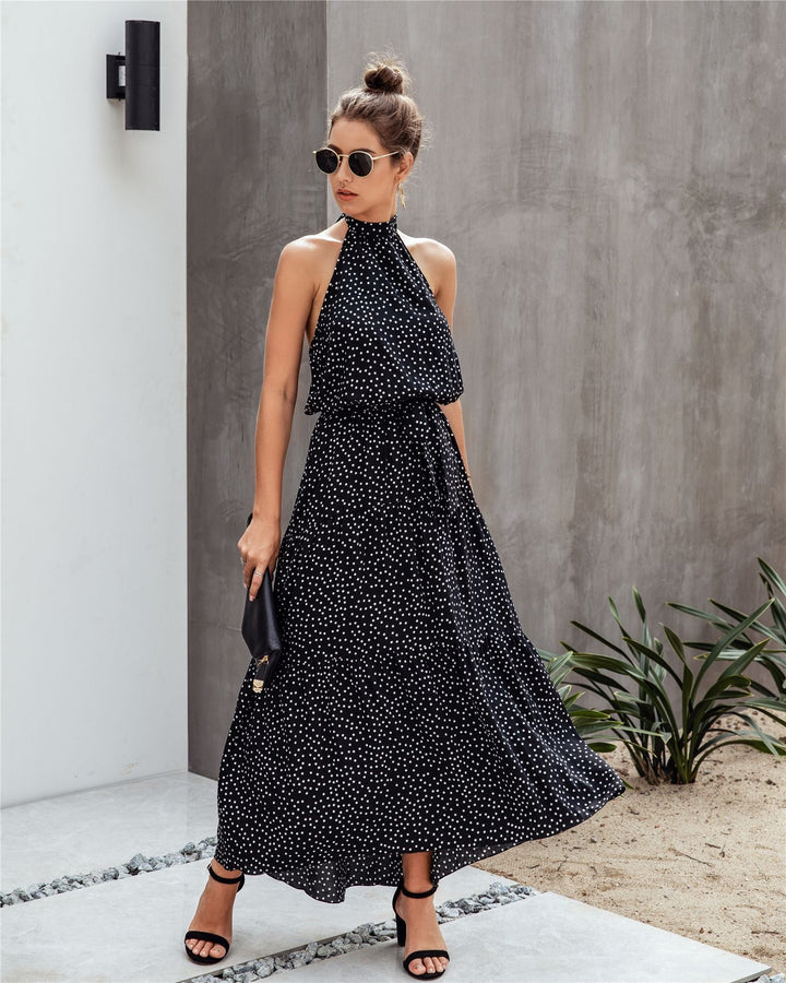 Stilla | Halter Neck Rygfri Maxi Kjole