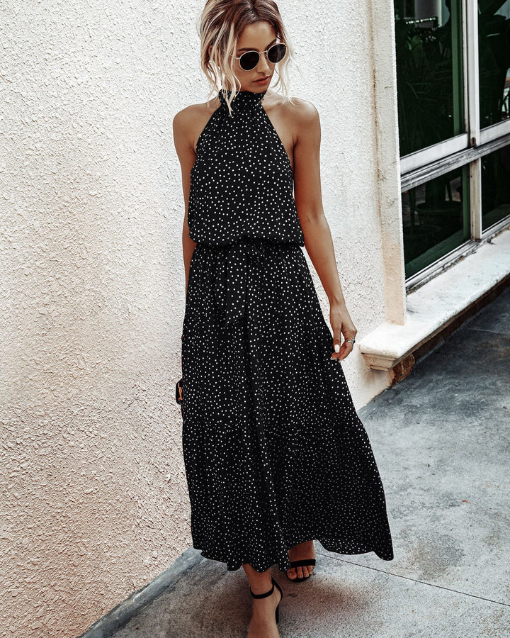 Stilla | Halter Neck Rygfri Maxi Kjole