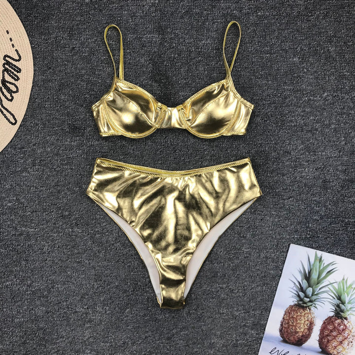 Dame Højt skåret Glimmer-Bikini Stilla