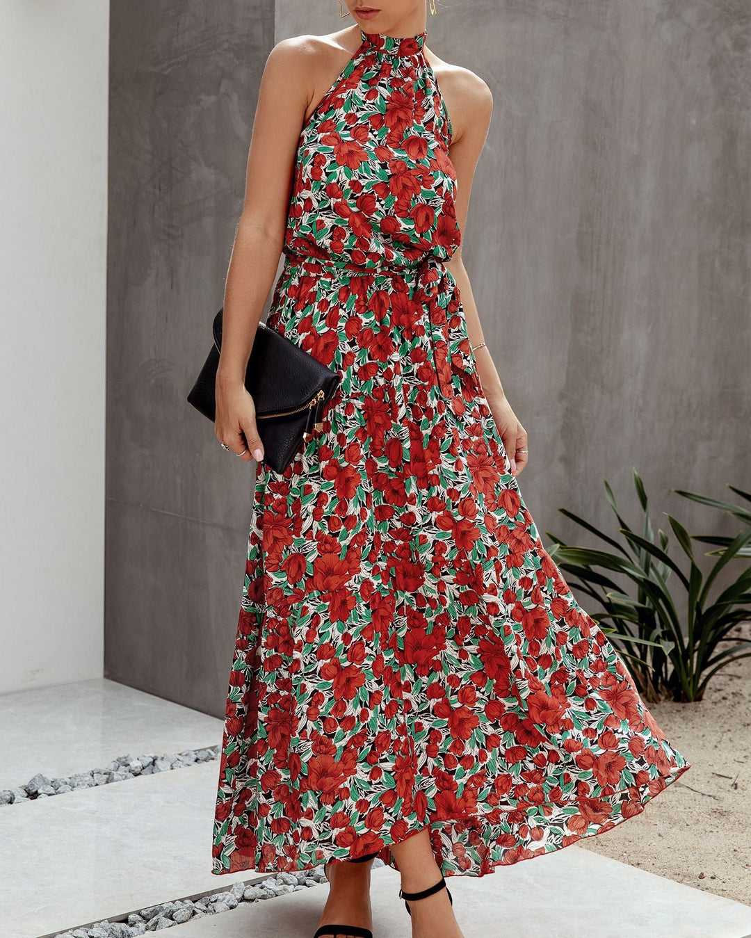 Stilla | Halter Neck Rygfri Maxi Kjole