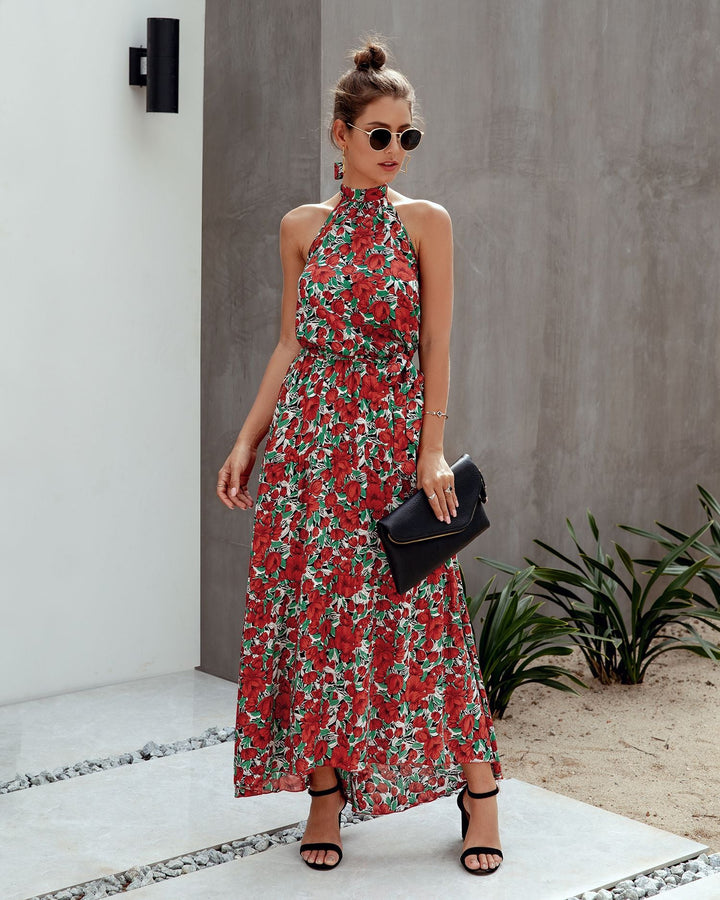 Stilla | Halter Neck Rygfri Maxi Kjole