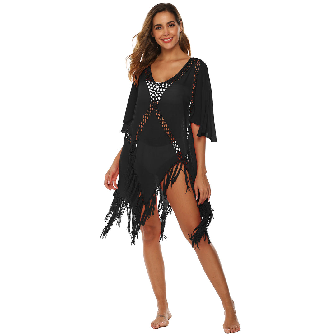 Dame Strandovergang med frynsede elementer og luftig netstruktur Stilla