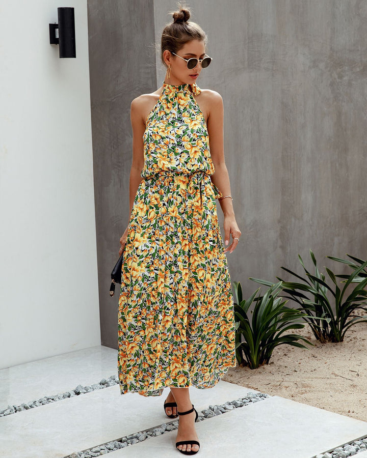 Stilla | Halter Neck Rygfri Maxi Kjole