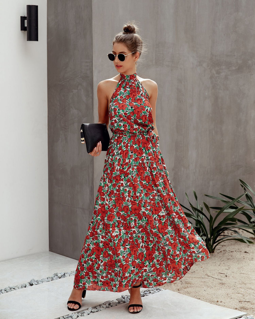 Stilla | Halter Neck Rygfri Maxi Kjole