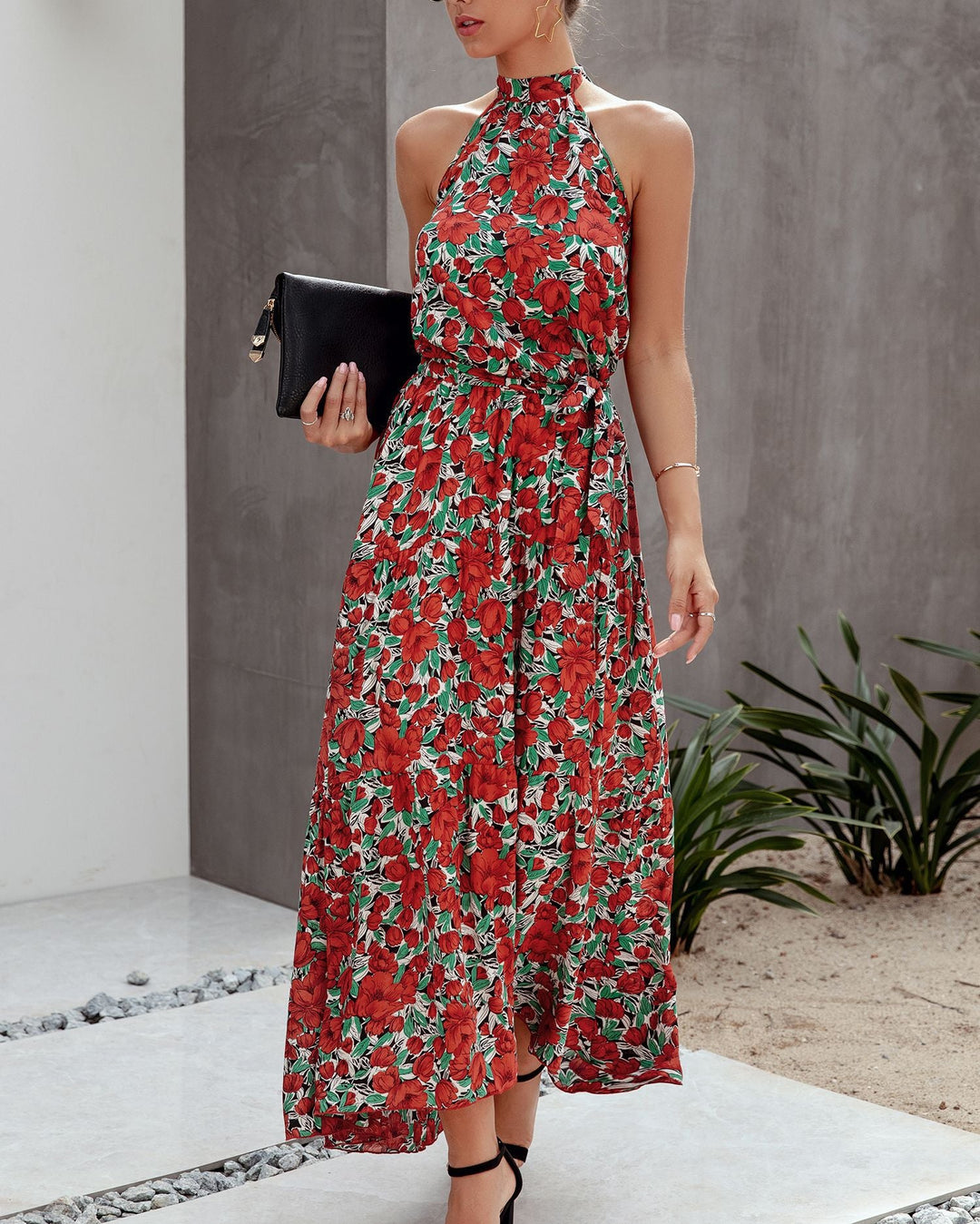Stilla | Halter Neck Rygfri Maxi Kjole