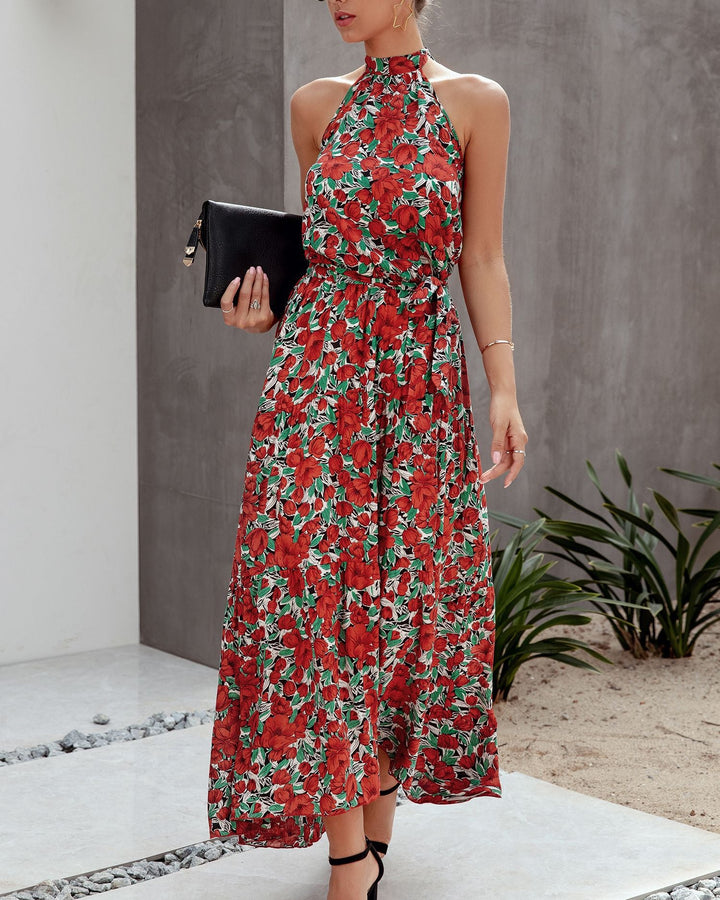 Stilla | Halter Neck Rygfri Maxi Kjole