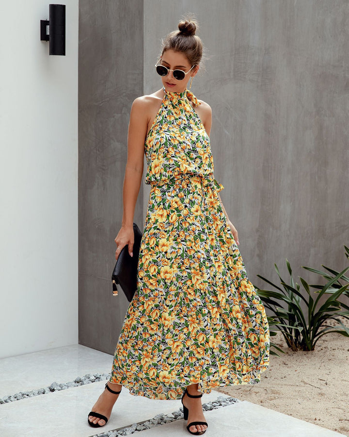 Stilla | Halter Neck Rygfri Maxi Kjole