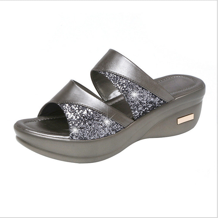 Dame Glitrende Wellness-sandaler med komfortabelt fodseng og moderigtigt design Stilla