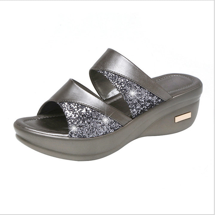 Dame Glitrende Wellness-sandaler med komfortabelt fodseng og moderigtigt design Stilla
