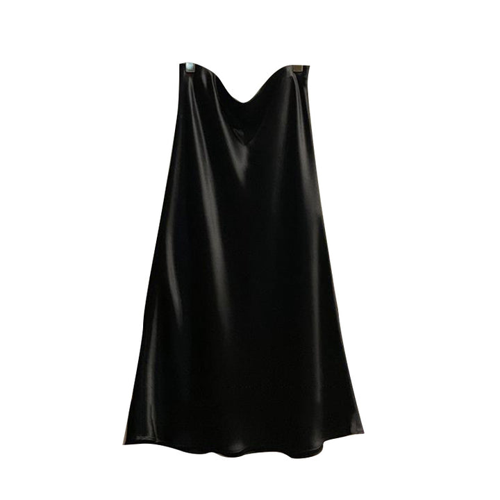 Damer elegant Midi-nederdel i blank satin Stilla