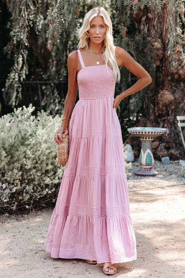 Stilla | Lange Plisseret Boho Swing Kjole
