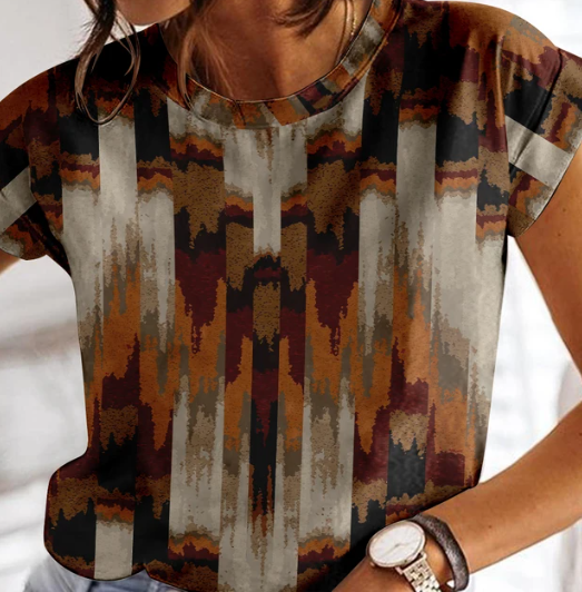 Stilla | Sommerternet T-shirt til kvinder O-udskæring Look
