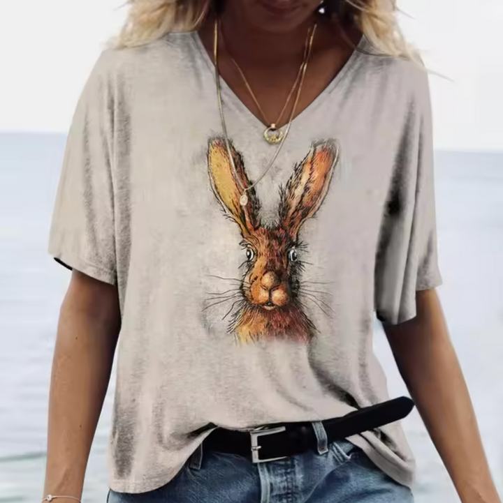 Stilla | Farverige T-shirts med kanintryk