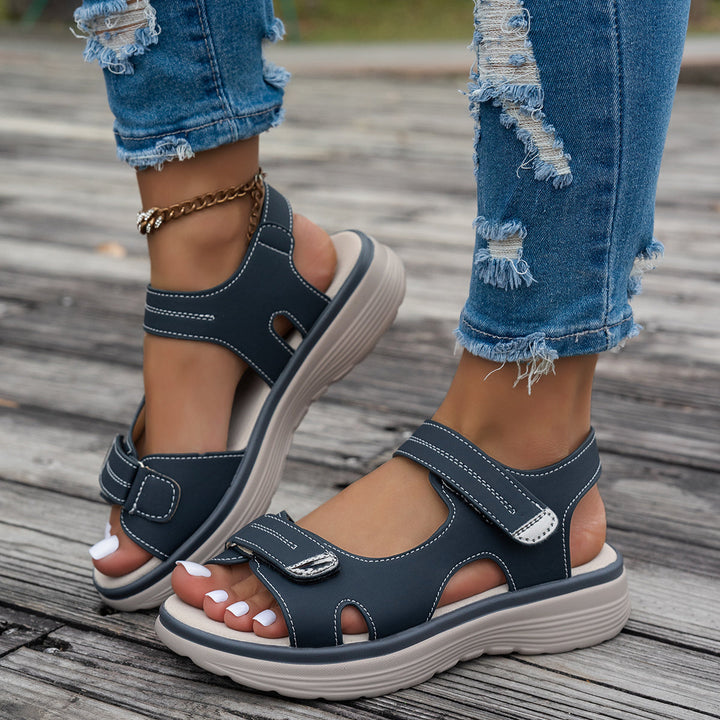 Stilla | Sandaler Med Kile Åben Tå Åndbar Justerbar Ankelrem