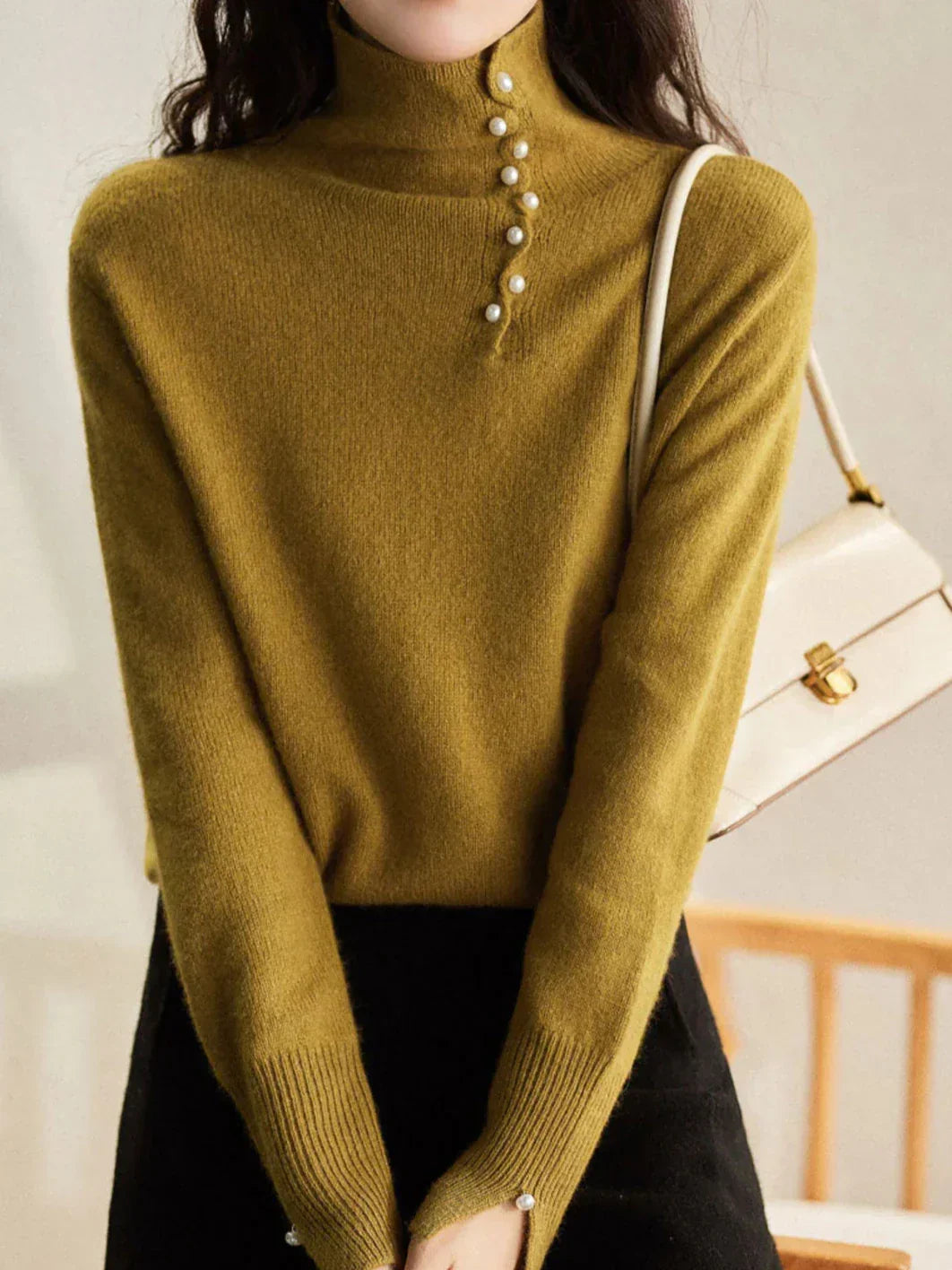 Stilla | Avaweinlese Pullover Med Knap-Hals