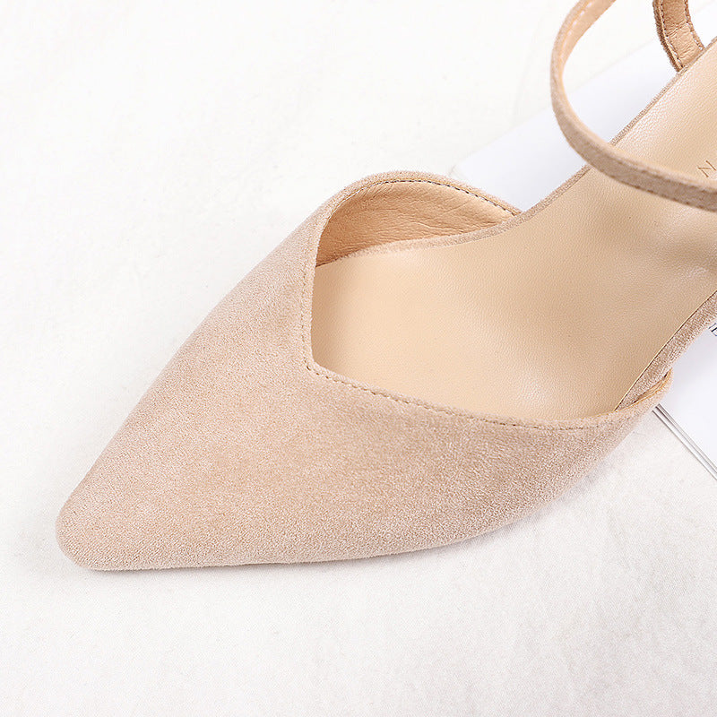 Femme Spids-tå Blokhæl Slingback Sko Stilla