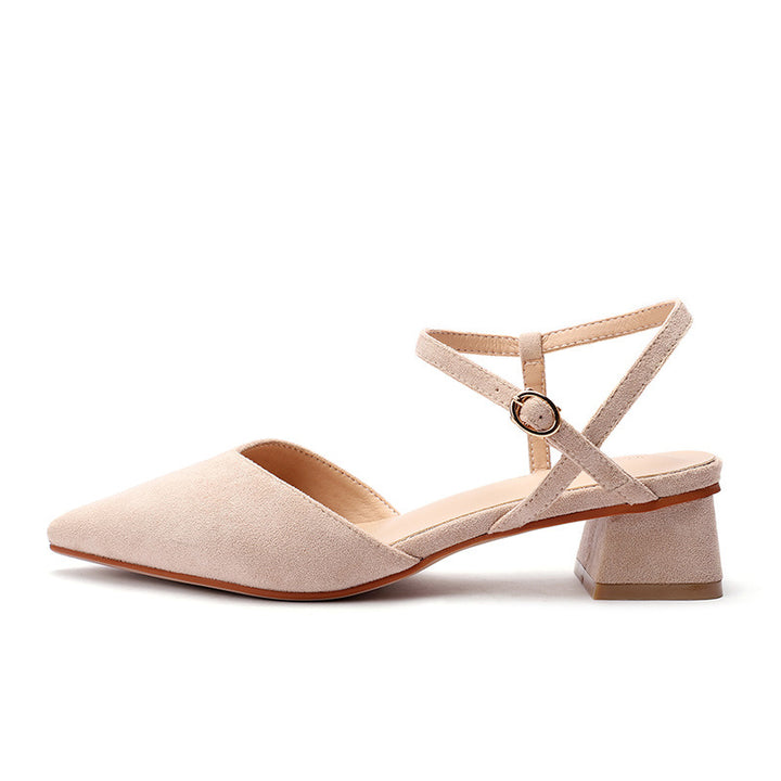Femme Spids-tå Blokhæl Slingback Sko Stilla